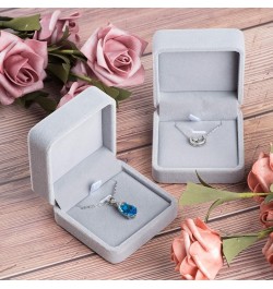 Classic Velvet Jewelry Gift Box Case for Necklace Pendant (Blue) Gray $8.11 Necklaces