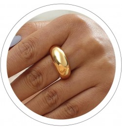 Chunky Gold Rings for Women Adjustable Silver Bold Thick Rings Gold Statement Rings Open Dome Ring Chunky Silver Rings for Wo...