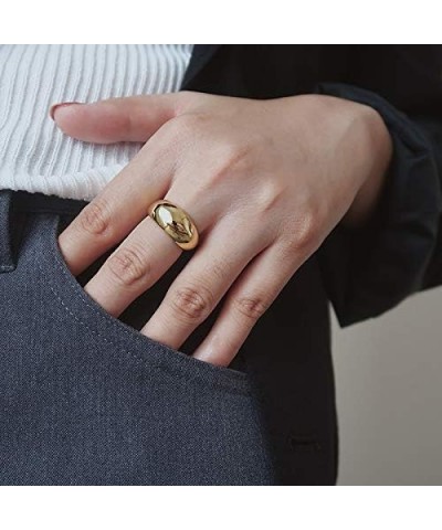 Chunky Gold Rings for Women Adjustable Silver Bold Thick Rings Gold Statement Rings Open Dome Ring Chunky Silver Rings for Wo...