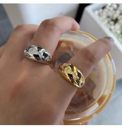 Chunky Gold Rings for Women Adjustable Silver Bold Thick Rings Gold Statement Rings Open Dome Ring Chunky Silver Rings for Wo...