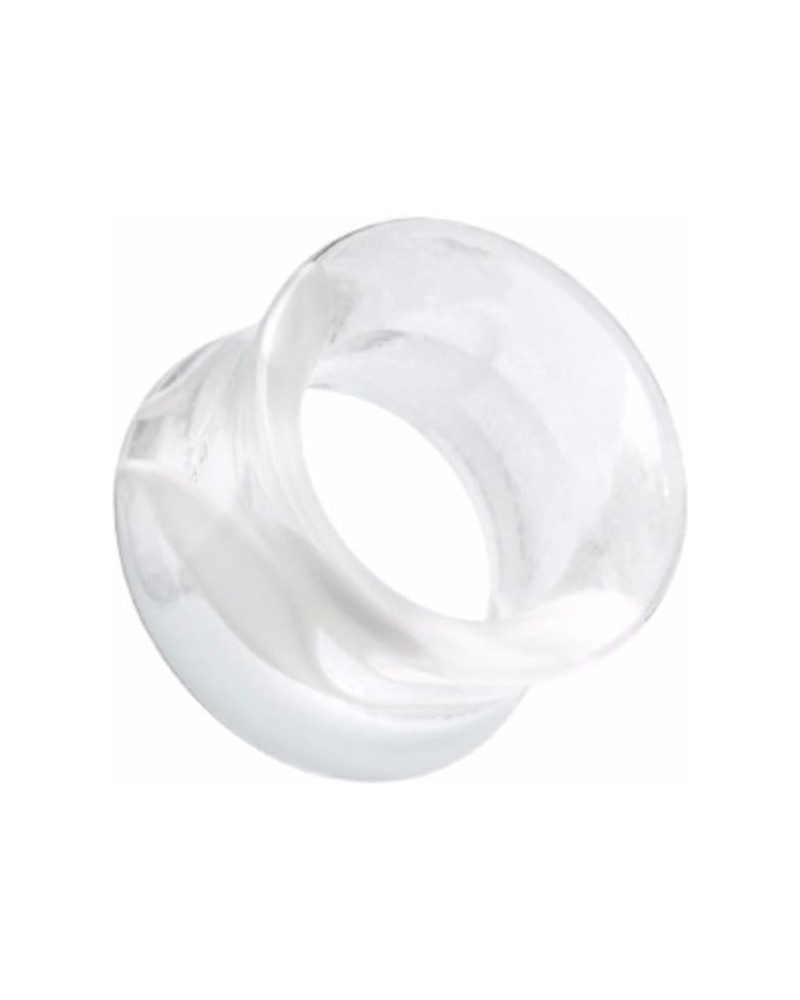 Marble Swirl Acrylic Double Flared WildKlass Ear Gauge Tunnel Plug (Sold as Pairs) 23/32" (18mm) Clear $10.06 Body Jewelry