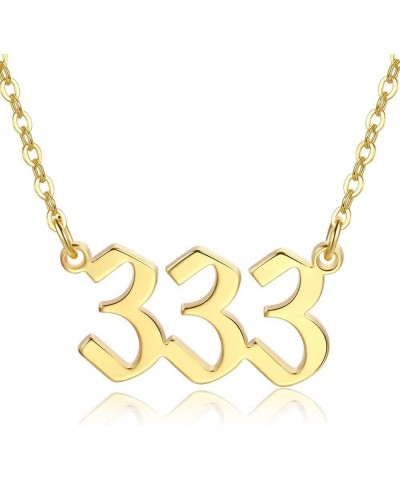 Angel Number Necklace 222 333 444 888 555 111 777 999 666 Necklace Gold Plated Bling Angel Choker Pendant Necklace for women ...