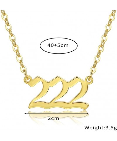 Angel Number Necklace 222 333 444 888 555 111 777 999 666 Necklace Gold Plated Bling Angel Choker Pendant Necklace for women ...