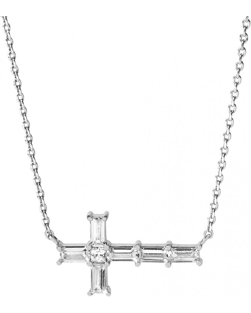 Cross Necklaces Silver Cross Necklace "He Carries Me $30.67 Necklaces