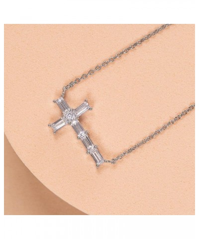 Cross Necklaces Silver Cross Necklace "He Carries Me $30.67 Necklaces