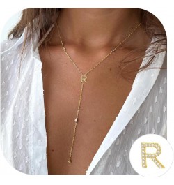 Long Initial Necklaces for Women - Dainty 16K Gold Plated Teen Girl Gifts Letter Initial Necklaces for Women Teen Girls Gold ...