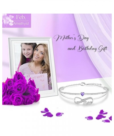 ???????? ???????? for Mom Birthday ???? ??? ??? from Daughter Son Birthstone Bracelets for Women Mother Mama Bonus Mom Stepmo...