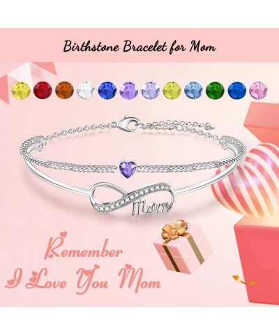 ???????? ???????? for Mom Birthday ???? ??? ??? from Daughter Son Birthstone Bracelets for Women Mother Mama Bonus Mom Stepmo...