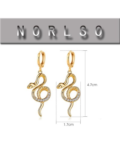 Gold Snake Earrings for Women Men Snake Dangle Small Hoop Earrings Zircon Earrings Punk Animal Earrings Huggie Earrings Hypoa...