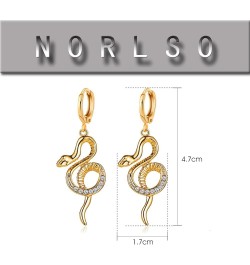 Gold Snake Earrings for Women Men Snake Dangle Small Hoop Earrings Zircon Earrings Punk Animal Earrings Huggie Earrings Hypoa...