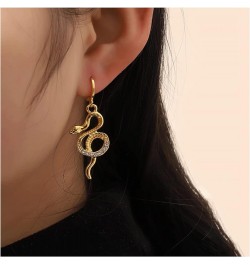 Gold Snake Earrings for Women Men Snake Dangle Small Hoop Earrings Zircon Earrings Punk Animal Earrings Huggie Earrings Hypoa...