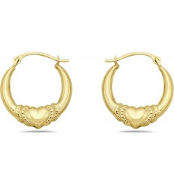 10K Gold Enclosed Love Heart Hoop Earrings French Lock Closure - Jewelry for Women/Girls - Small Hoop Earrings $25.30 Earrings