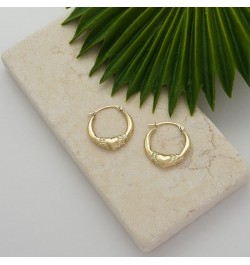 10K Gold Enclosed Love Heart Hoop Earrings French Lock Closure - Jewelry for Women/Girls - Small Hoop Earrings $25.30 Earrings