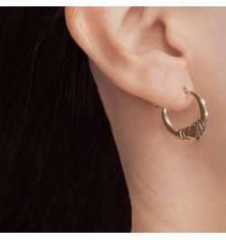 10K Gold Enclosed Love Heart Hoop Earrings French Lock Closure - Jewelry for Women/Girls - Small Hoop Earrings $25.30 Earrings