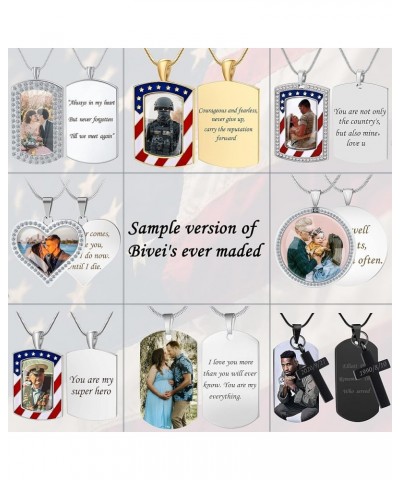 Custom Photo Dog Tag Necklace Personalized Memorial Necklace with Picture for Men & Women Customized Stainless Steel Jewelry ...