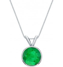 14k Gold Bezel Basket Green Emerald Gemstone Solitaire Pendant Necklace (1/5-1 cttw) 18 White Gold 0.2 carats $158.90 Necklaces