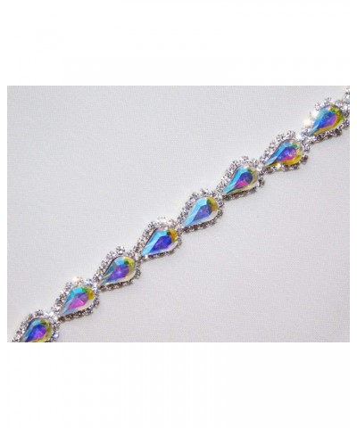 Silver AB Iridescent Marquise Rhinestone Bridal Party Bracelet /4101 Fashion Jewelry For Women Man $23.57 Bracelets