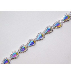 Silver AB Iridescent Marquise Rhinestone Bridal Party Bracelet /4101 Fashion Jewelry For Women Man $23.57 Bracelets