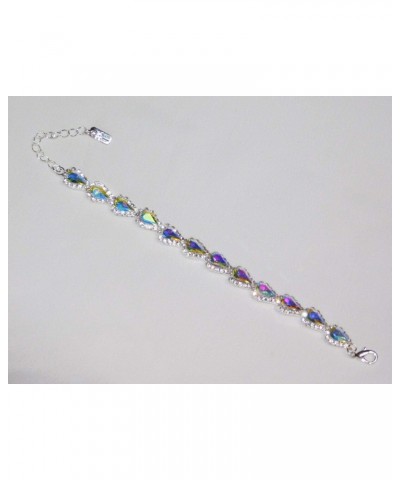 Silver AB Iridescent Marquise Rhinestone Bridal Party Bracelet /4101 Fashion Jewelry For Women Man $23.57 Bracelets