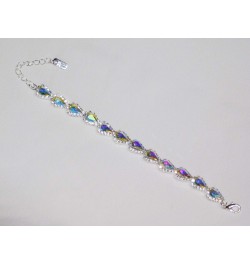 Silver AB Iridescent Marquise Rhinestone Bridal Party Bracelet /4101 Fashion Jewelry For Women Man $23.57 Bracelets