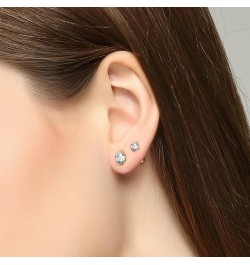 1PC 16G Silvery Studs CZ Labret Nose Tragus Cartilage Jewelry Made with Internally Threaded Surgical Steel Piercing Jewelry f...