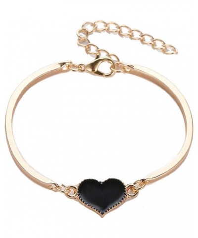 Women Fashion Simple Adjustable Love Heart Chain Bracelet Jewelry Accessory Gift,Bracelets for Women Teen Girls Gift Black $2...