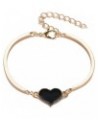 Women Fashion Simple Adjustable Love Heart Chain Bracelet Jewelry Accessory Gift,Bracelets for Women Teen Girls Gift Black $2...