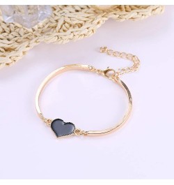 Women Fashion Simple Adjustable Love Heart Chain Bracelet Jewelry Accessory Gift,Bracelets for Women Teen Girls Gift Black $2...