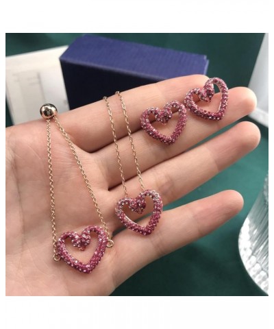 Original Fashion Bridal Jewelry Set Charm Luxury Crystal Pink Bear Necklace Earrings Bracelet Women's Gift 5642909 RING 7 $18...