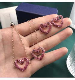 Original Fashion Bridal Jewelry Set Charm Luxury Crystal Pink Bear Necklace Earrings Bracelet Women's Gift 5642909 RING 7 $18...