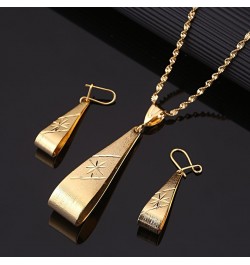 Ethiopian Set Necklace Pendant Earring Set Joias Ouro 22k Gold Plated Jewelry African Bridal Wedding $8.15 Jewelry Sets