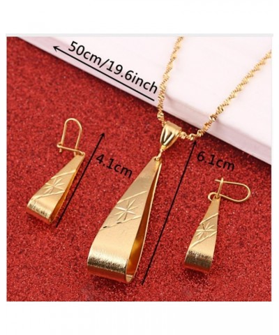 Ethiopian Set Necklace Pendant Earring Set Joias Ouro 22k Gold Plated Jewelry African Bridal Wedding $8.15 Jewelry Sets