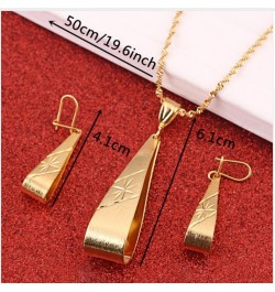 Ethiopian Set Necklace Pendant Earring Set Joias Ouro 22k Gold Plated Jewelry African Bridal Wedding $8.15 Jewelry Sets