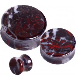 Pair of Natural Chicken Blood Stone Saddle Plug //Choose Size// 00 GA (10mm) $7.80 Body Jewelry