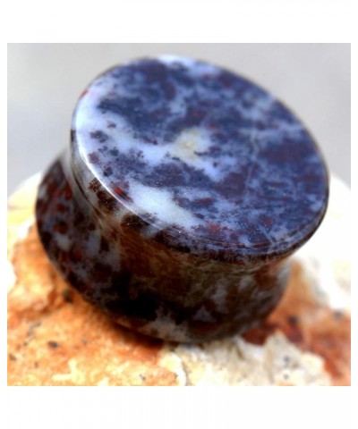 Pair of Natural Chicken Blood Stone Saddle Plug //Choose Size// 00 GA (10mm) $7.80 Body Jewelry