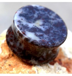 Pair of Natural Chicken Blood Stone Saddle Plug //Choose Size// 00 GA (10mm) $7.80 Body Jewelry