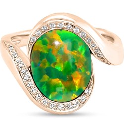 Oval Opal Rings 925 Sterling Silver Ring 20 Color 10K/14K/18K Opal & Moissanite Engagement Rings for women Jewelry Gift (Opal...