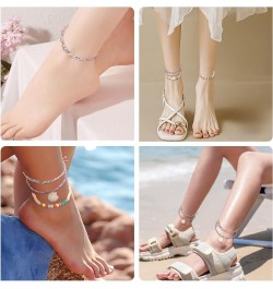 Ankle Bracelets for Women, Surfer Bracelets, Boho Beach Ankle for Women Waterproof Adjustable Braided String Bracelet Pink $5...