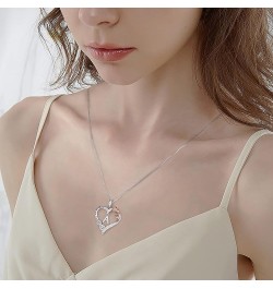 Rose Flower Heart Necklaces for Women Girls - S925 Sterling Silver Initial Necklace Infinity Heart Necklaces for Women Girls ...