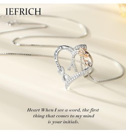 Rose Flower Heart Necklaces for Women Girls - S925 Sterling Silver Initial Necklace Infinity Heart Necklaces for Women Girls ...