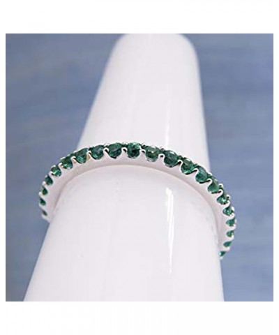 Round Lab Created Emerald Eternity Style Wedding Band for Women in 18K Gold 7 White Gold $118.31 Rings