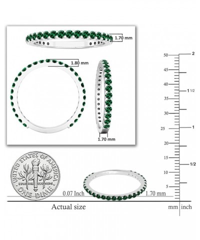 Round Lab Created Emerald Eternity Style Wedding Band for Women in 18K Gold 7 White Gold $118.31 Rings