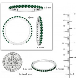 Round Lab Created Emerald Eternity Style Wedding Band for Women in 18K Gold 7 White Gold $118.31 Rings