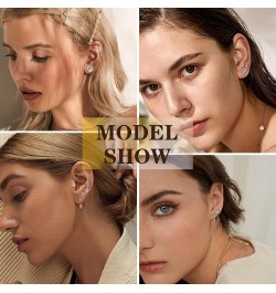 24PCS 16G Cartilage Earrings for Women Helix Tragus Piercing Earrings Flower butterfly Heart Stars Moon Stainless Steel Carti...