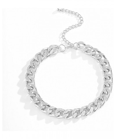 Cuban Chunky Link Chain Choker Unisex Punk Style Thick Wide Necklace Jewelry S5 Silver(12"+3") $7.64 Necklaces