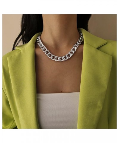 Cuban Chunky Link Chain Choker Unisex Punk Style Thick Wide Necklace Jewelry S5 Silver(12"+3") $7.64 Necklaces