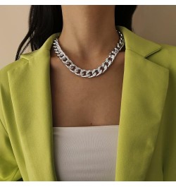 Cuban Chunky Link Chain Choker Unisex Punk Style Thick Wide Necklace Jewelry S5 Silver(12"+3") $7.64 Necklaces