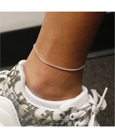 925 Sterling Silver Anklets For Women, Ankle Bracelets for Women, Basic Chain Link Anklets For Women, Rope Chain, Curb Chain ...