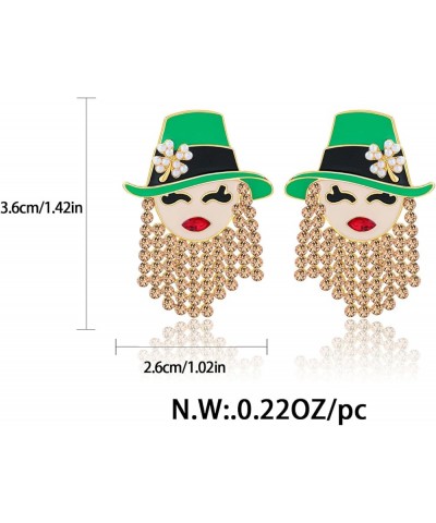 St.Patrick's Day Earrings For Women Green Shamrock Clover Gnome Beer Mug Drop Dangle Earrings Gift Green irish women $7.94 Ea...