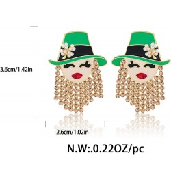 St.Patrick's Day Earrings For Women Green Shamrock Clover Gnome Beer Mug Drop Dangle Earrings Gift Green irish women $7.94 Ea...